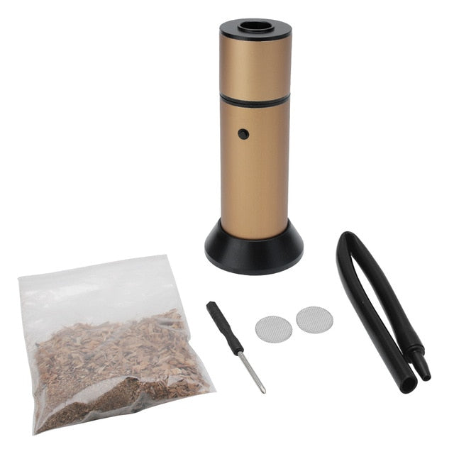 BORUIT Food Generador de humo frío Cocina molecular portátil Pistola para fumar Carne Quemar Ahumadero Cocina para barbacoa Parrilla Ahumador Madera