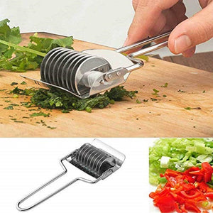 Gadget Acero inoxidable Cebolla Cortador Cortador Ajo Cortador de cilantro Herramienta de cocina para cocina buen ayudante