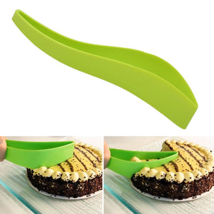 Tarta de pastel Rebanador Hoja Novela Práctica Pequeña rebanada de pastel Cocina Gadget de plástico Cortador de panqueques Herramientas de cocina para hornear Cortadores de pastel