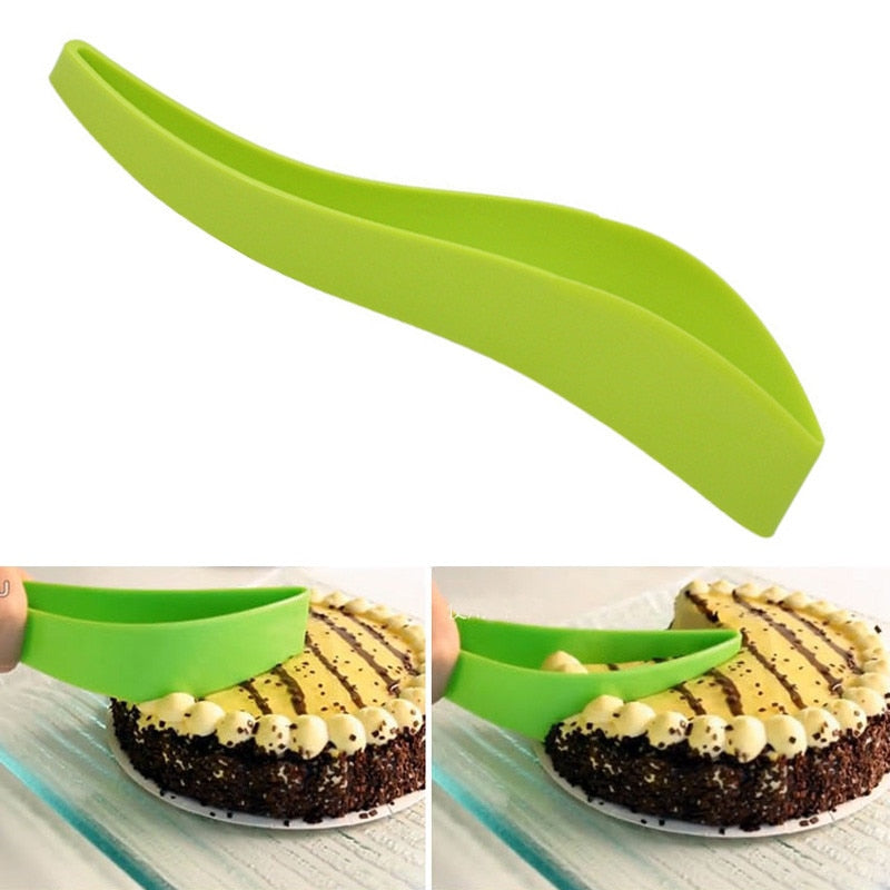 Tarta de pastel Rebanador Hoja Novela Práctica Pequeña rebanada de pastel Cocina Gadget de plástico Cortador de panqueques Herramientas de cocina para hornear Cortadores de pastel