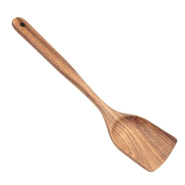 Cocina de madera Utensilio de cocina Antiadherente Cocina Cena Pala de comida Espátula Cuchara Pala de comida Herramientas de cocina