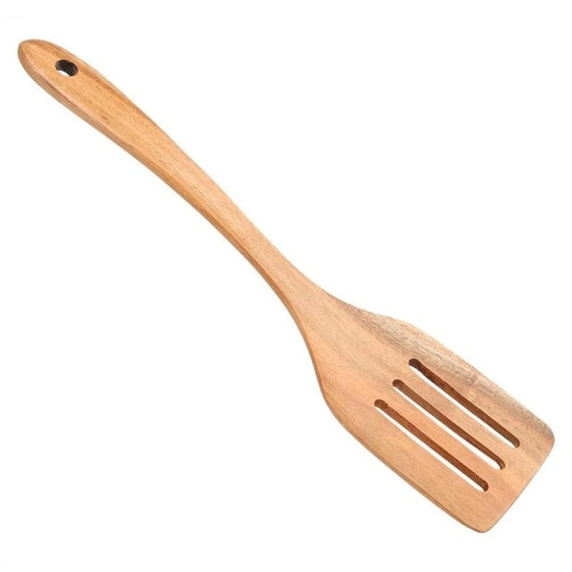 Cocina de madera Utensilio de cocina Antiadherente Cocina Cena Pala de comida Espátula Cuchara Pala de comida Herramientas de cocina